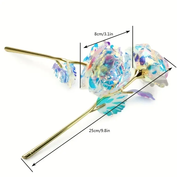 Collection de fleurs préservées dorées de 24 carats