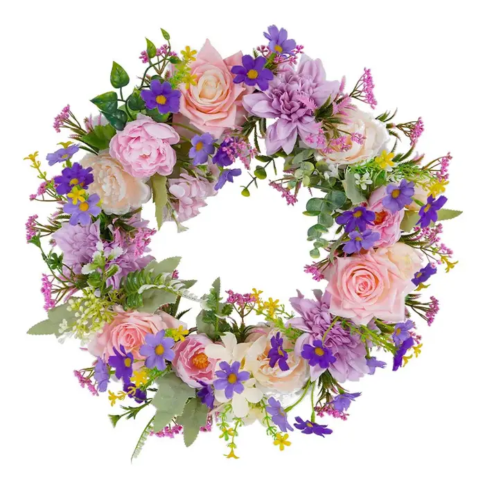 Couronne de fleurs artificielles