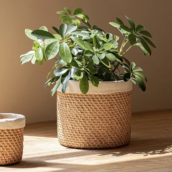 Jardinière tissée en faux ciment