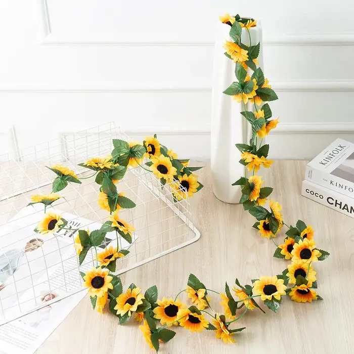 Fleurs artificielles de tournesol de 2.3m