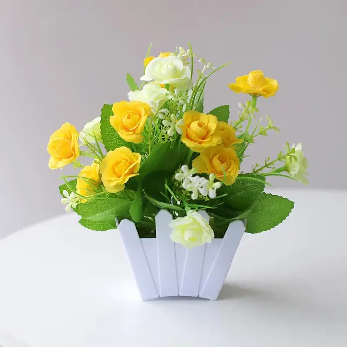 Fleurs artificielles, décoration de maison, plante de Simulation, fausse fleur en plastique en pot, 