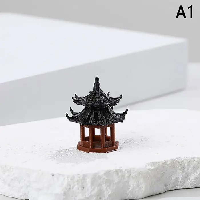 Mini statue de pagode, décoration de jardin féerique, pavillon hexagonal, environnements exotiques a