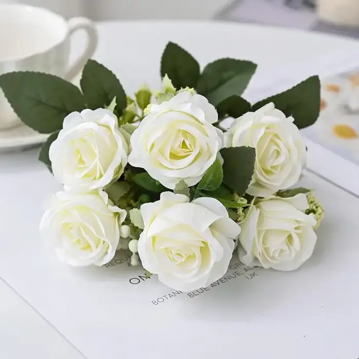 Fleurs artificielles Soie Rose Bouquet pour Festival Jardin Maison Table vase De Mariage