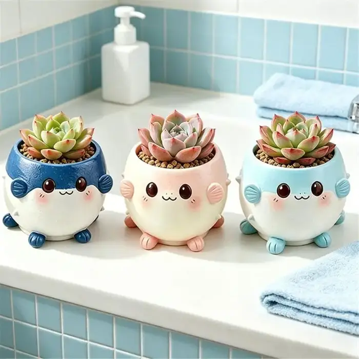 Pot fleurs en résine en forme d'animal compagnie