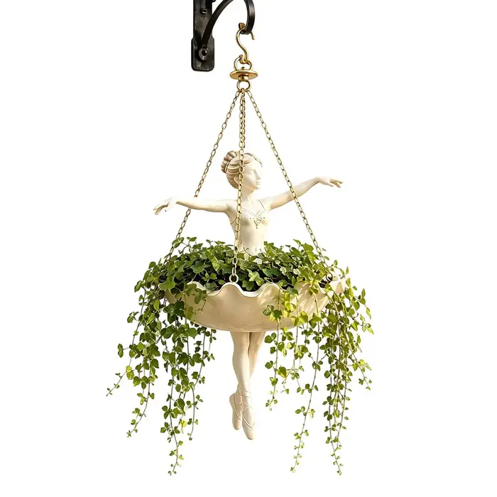 Pot de fleurs oscillant en résine, conteneur pour plantes d'intérieur, ornement, pot de culture pour plantes suspendues pour salon, salle à manger, balcon, café