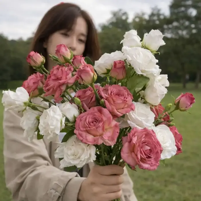 Bouquet de roses artificielles réalistes