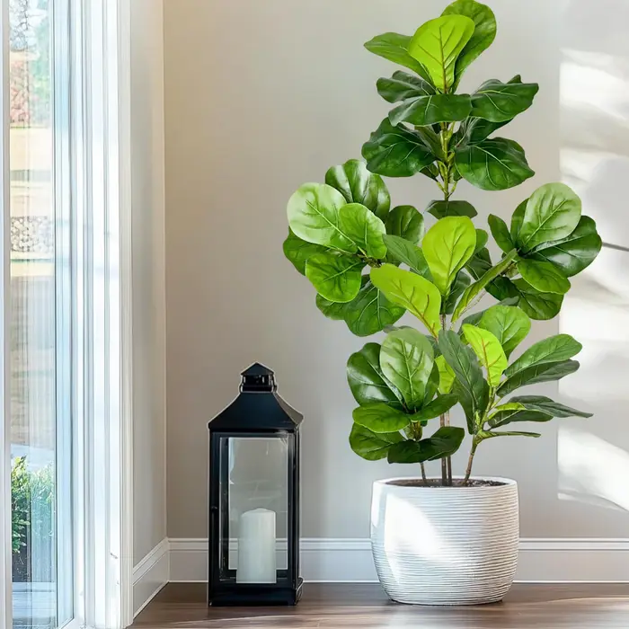 77-135 cm (53, 1 pouces) feuille de violon artificielle plante de figue de Ficus pour cour extérieure jardin balcon