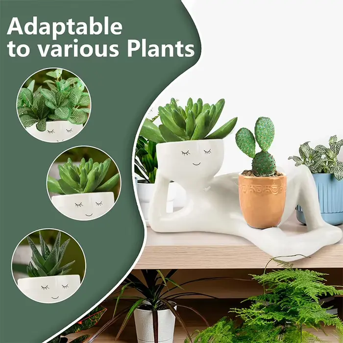 Nouvelles créations artisanales pour petits artisans : Ornement de pot de fleurs pour plantes succulentes vertes