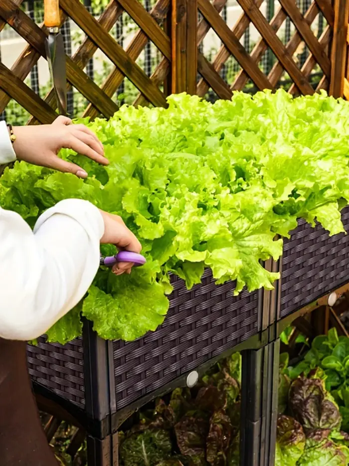 Jardinière surélevée en plastique avec pieds