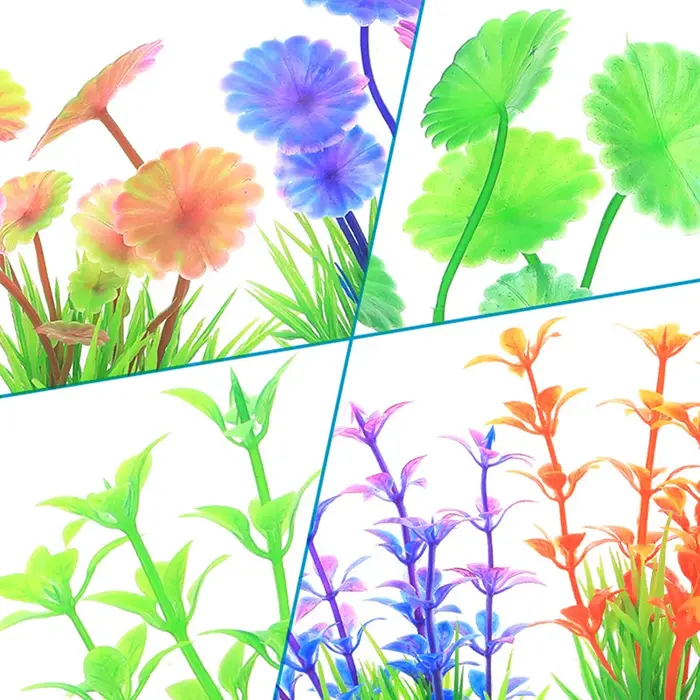Plantes artificielles de simulation pour décor d'aquarium