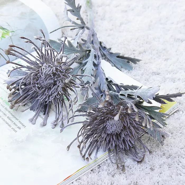 Branche de fleurs artificielles, 6 pièces, griffe de crabe, 2 fourchettes, guirlande de Festival, Va