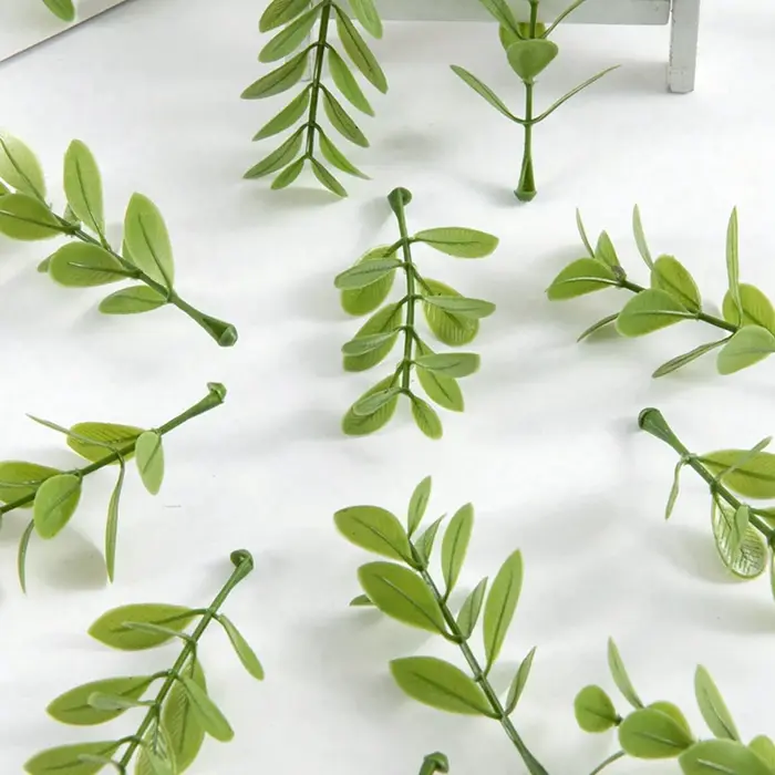 Feuilles de plantes artificielles pour décoration murale, fond de fête de Noël, maison, mariage, acc