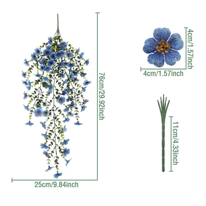 Fleurs artificielles suspendues pour l'extérieur