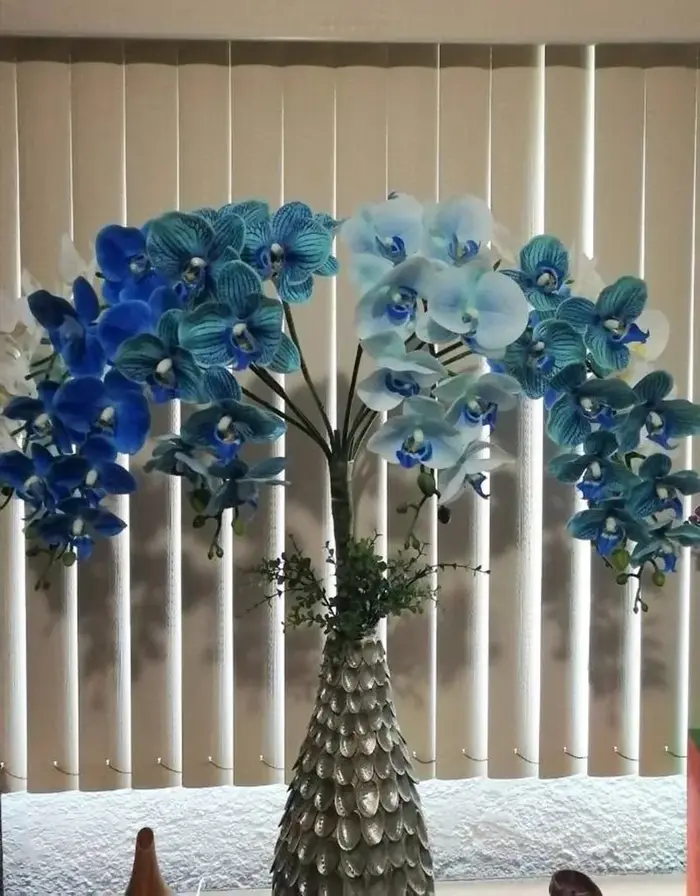 9 têtes d'orchidées Phalaenopsis artificielles en latex PU à toucher réel