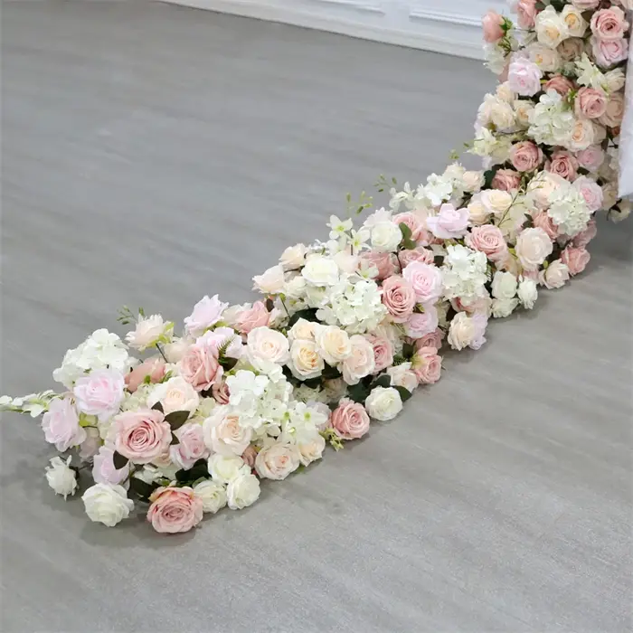 Rangée de fleurs artificielles Uflower 200cm 100cm 50cm – Décoration florale pour centre de table de mariage
