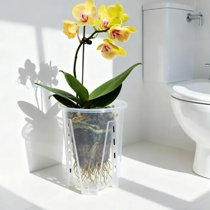 Pot de fleurs transparent respirant en plastique pour contrôle des racines