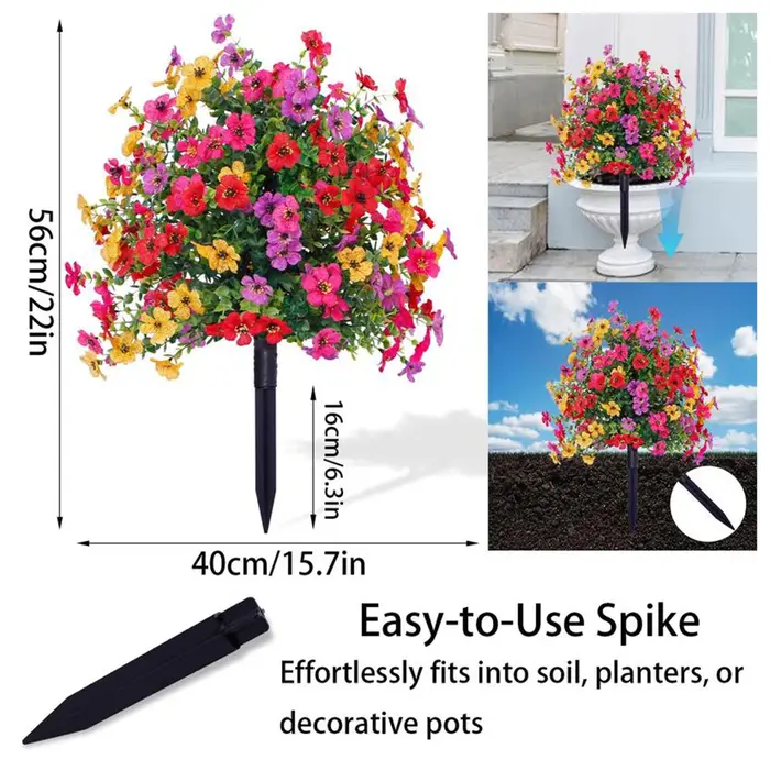 Arbres artificiels en topiaire violette avec piquet