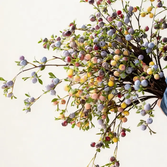 3 pièces de décorations de jardin en forme de branches de fruits givrés
