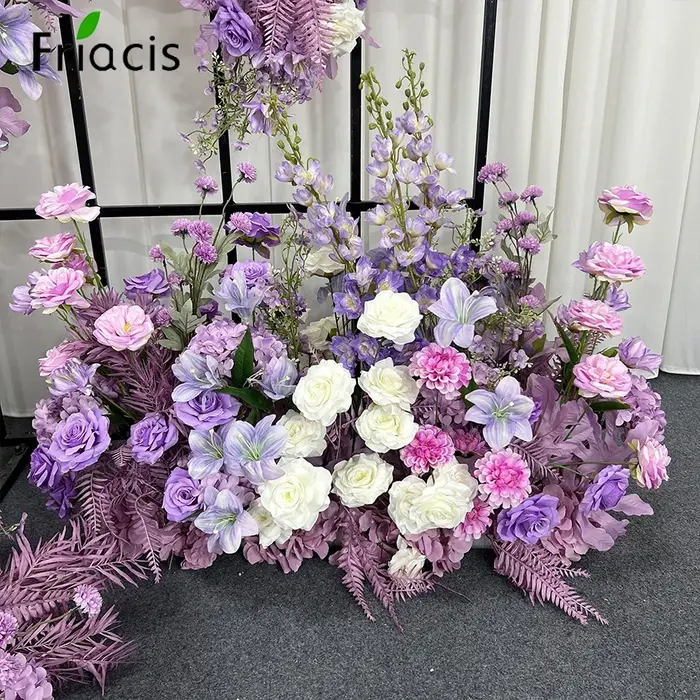 Série violette pivoine Rose jacinthe fleur artificielle rangée suspendue