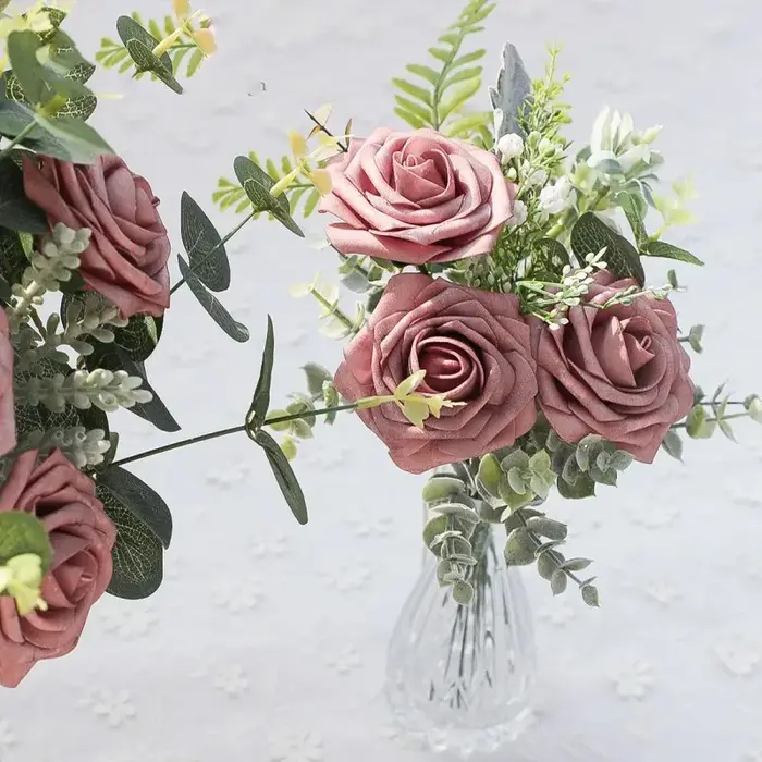 Fausses Fleurs Artificielles en Mousse avec Tiges