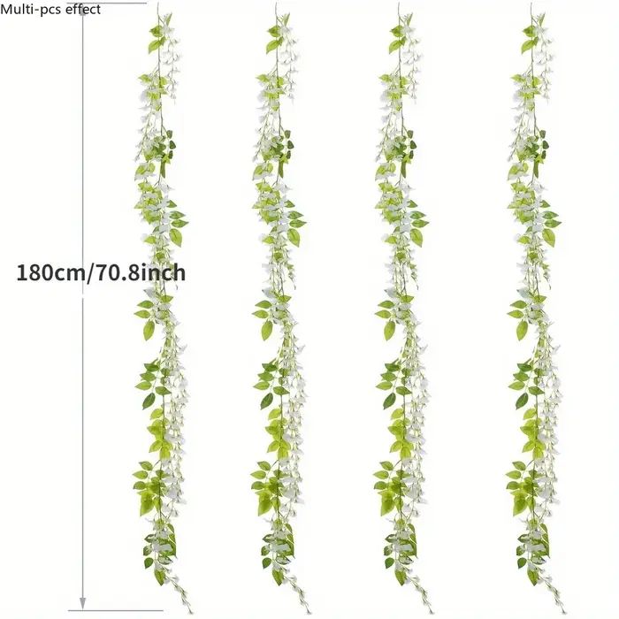 1/2 pièces Guirlande de glycine artificielle en soie – Décoration pour la maison