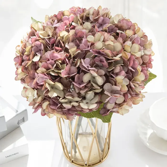 Hortensia artificiel fleurs en soie Homevase bonsaï accessoires mur de mariage bricolage cadeaux boîte Bouquet de mariée fête de vacances décoration