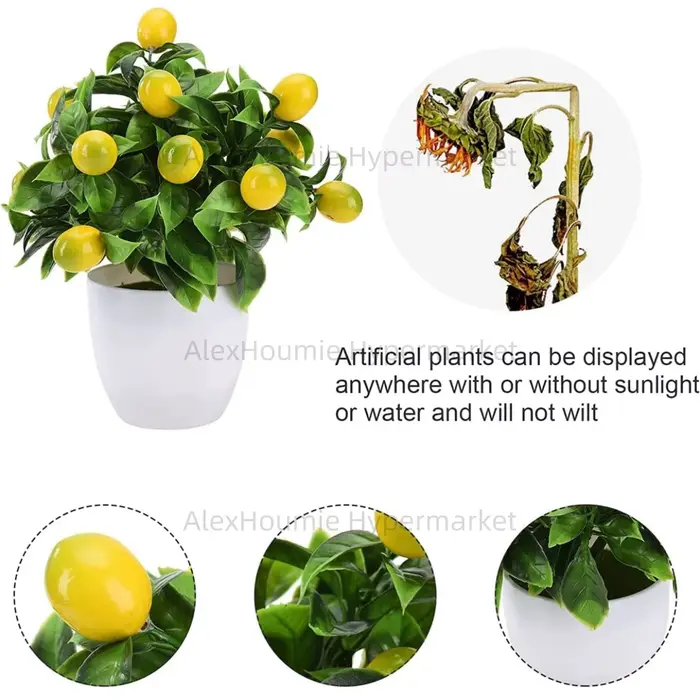 Faux arbre à citron, petite plante artificielle en plastique