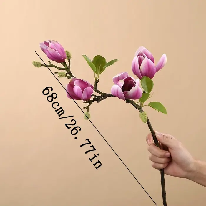 Fleur de Magnolia Artificielle à Branche Unique