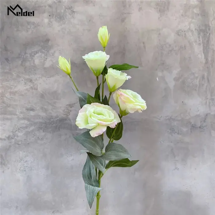 Bouquet DIY Meldel de fleurs artificielles en soie Lisianthus pour la décoration de la maison