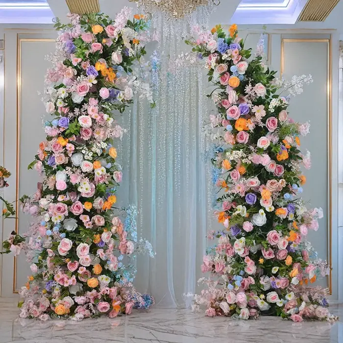 Offre spéciale Monet jardin artificielle Rose réutilisable coin Floral extérieur Festival célébration marché configuration résistant aux intempéries décor