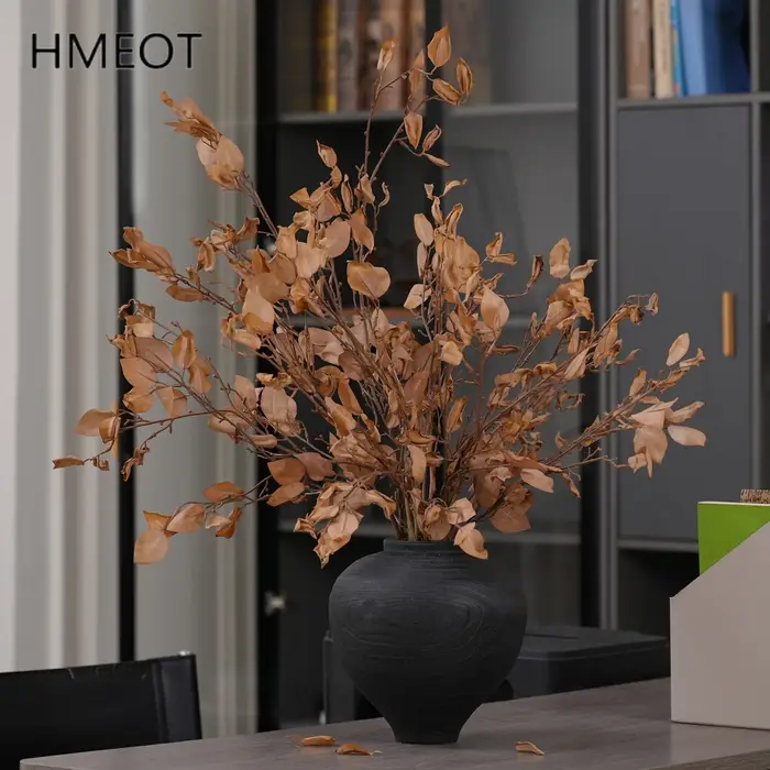 Feuilles artificielles HMEOT H2024, plantes, gingembre, branches d'automne, décoration de la maison, accessoires de bricolage pour le jardin, matériaux pour arrangements floraux