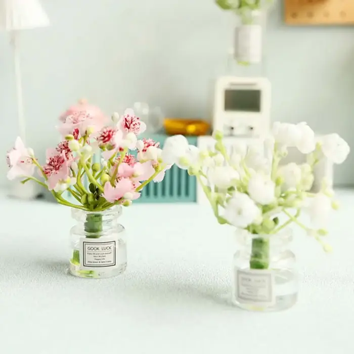 Pot d'arrangement Vase de fleurs séchées 1:12 maison de poupée Miniature Simulation plantes en Pot accessoires