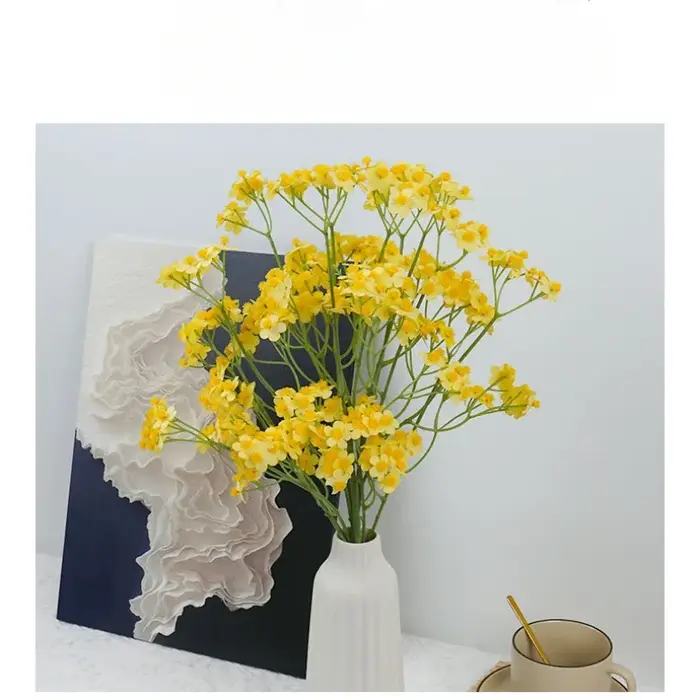 Petite marguerite artificielle plante verte florale soie fausses fleurs centre commercial décoration Simulation camomille automne fleur Orange