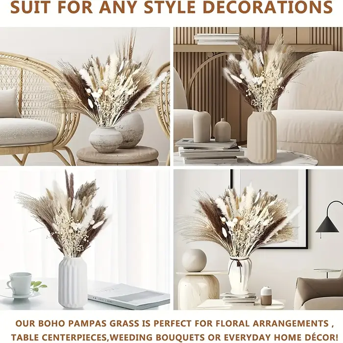 Fleurs séchées naturelles Pampas Gypsophila queue de lapin Bouquet maison salon décor fleur artificielle Pampa décorations de fête de mariage