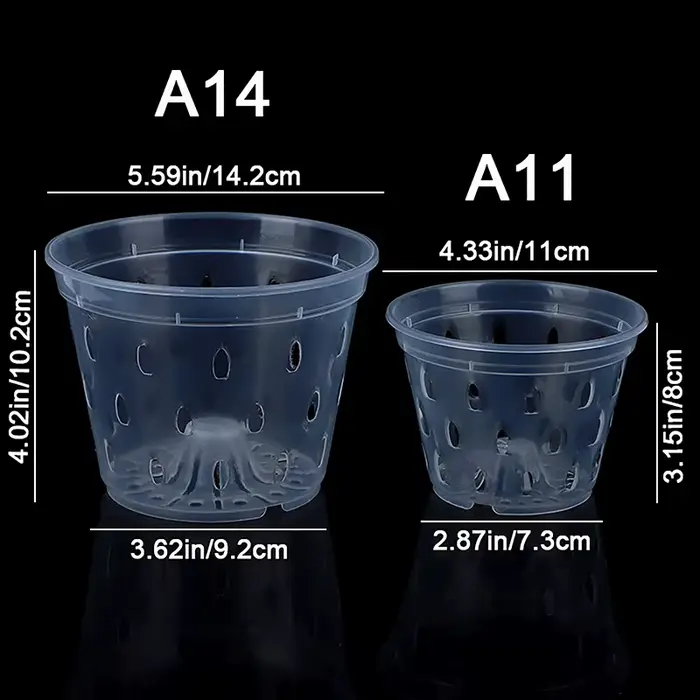 Pot d'orchidée en plastique transparent
