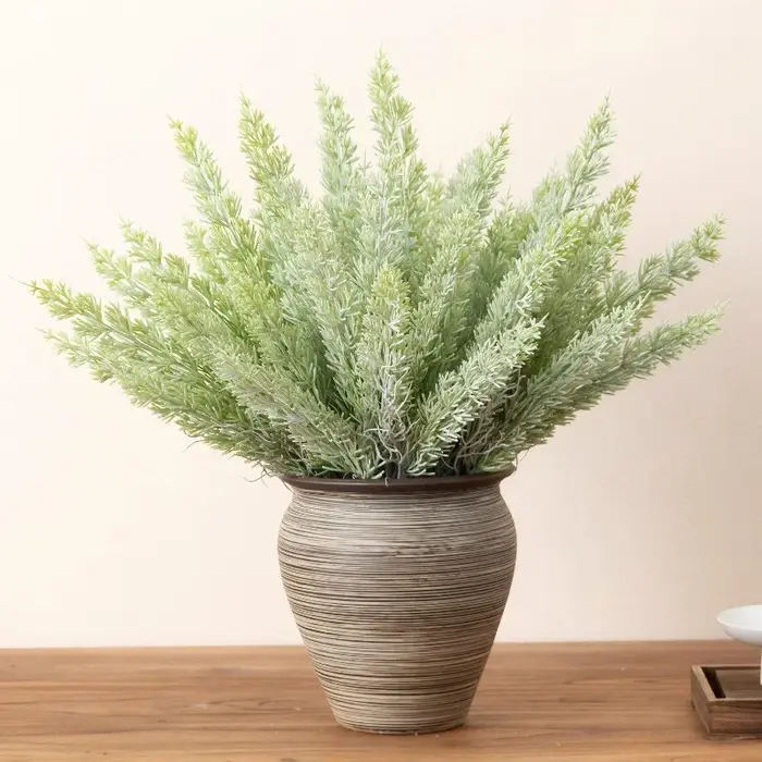 Lot de 3 plantes artificielles en plastique : Bouquet de plante verte simulation