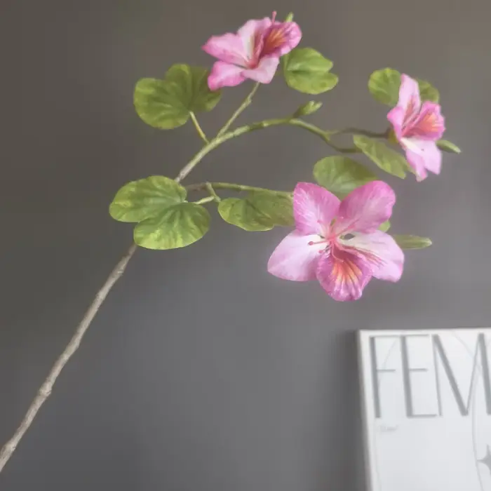 2 pièces impression 3D fleurs de Bauhinia artificielles plantes vertes décor d'hôtel plante de Simul