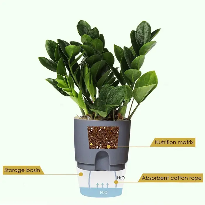 Pot de fleur en plastique Transparent Double couche