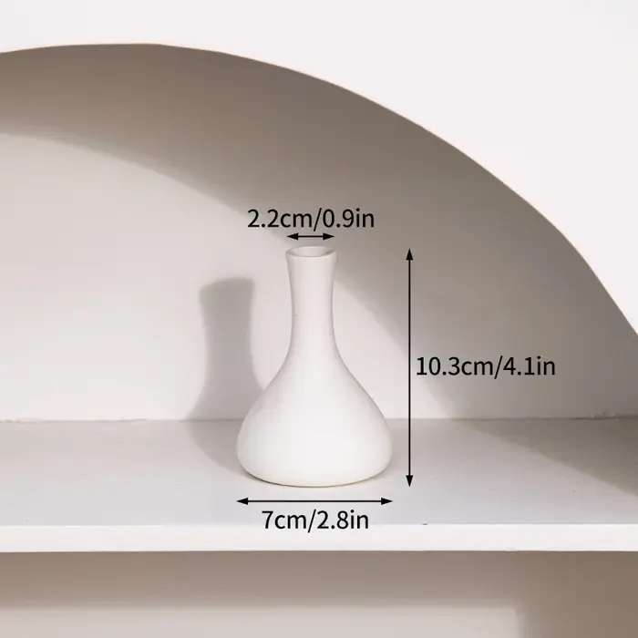 Vase pour arrangement floral, vase en céramique blanche, décoration de bureau à domicile, vase décor