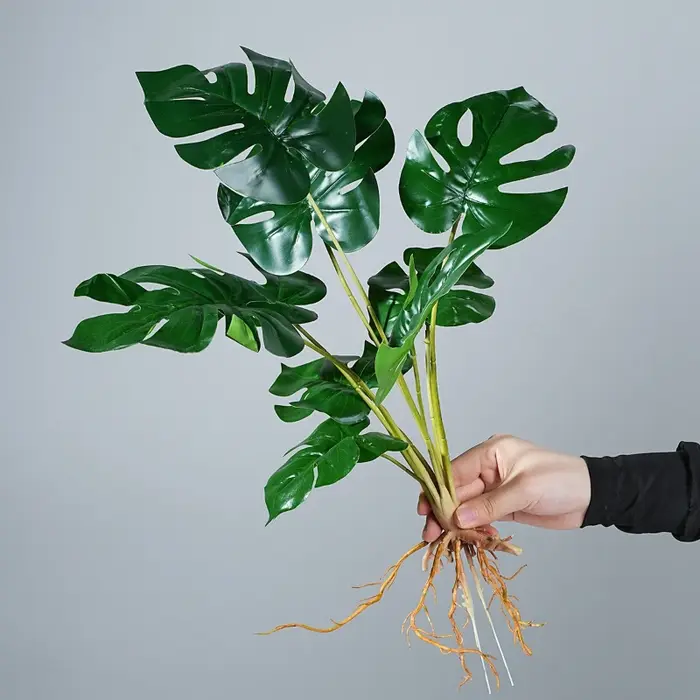 Plantes vertes artificielles de 50CM avec feuilles arrière de tortue, 9 garnitures, plantes en pot, Micro paysage, Design, murs de plantes décoratifs