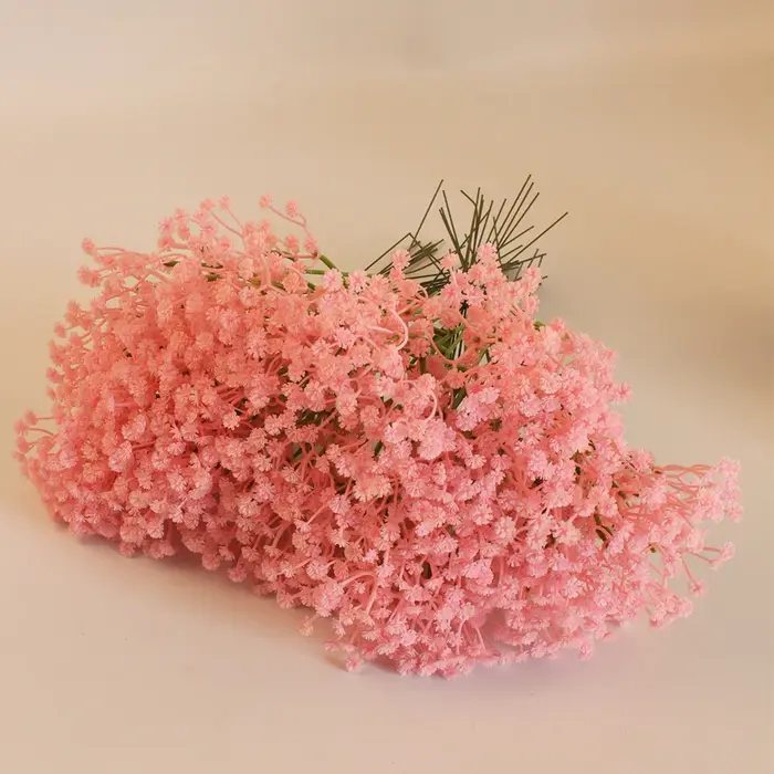 Fleurs de Gypsophile Rose 10/40/60 Bouquets Vibrantes Artificielles Fausses Gypsophiles pour Mariage Fiançailles Douche Nuptiale Décoration de la Maison