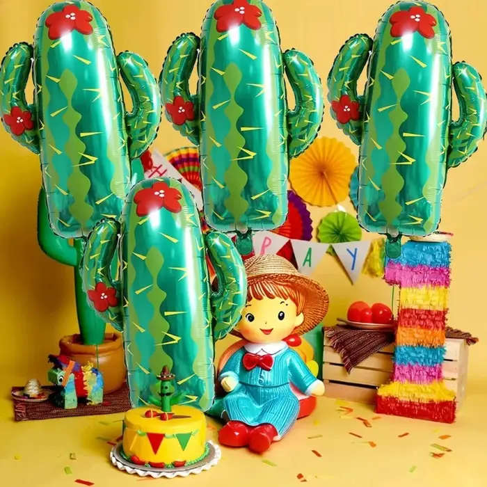 Ballons en aluminium en forme de cactus, plante tropicale, pour décorations de fête d'anniversaire hawaïenne