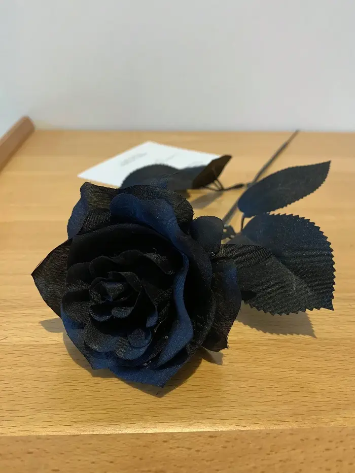 Uflower 48cm Rose en soie noire pure à longue tige