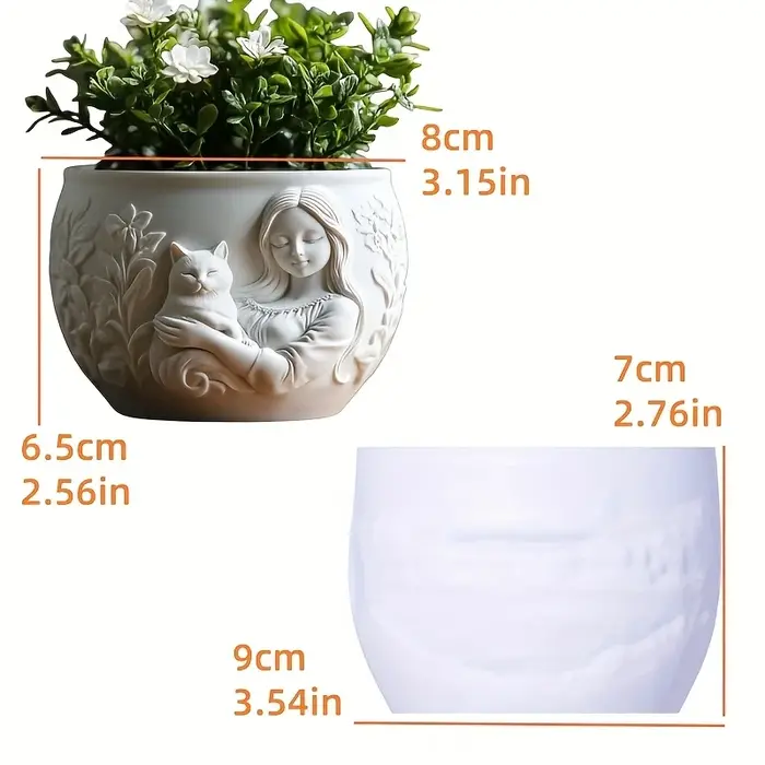 Ange fille plante succulente pot de fleurs résine silicone moule belle déesse boîte de rangement béton