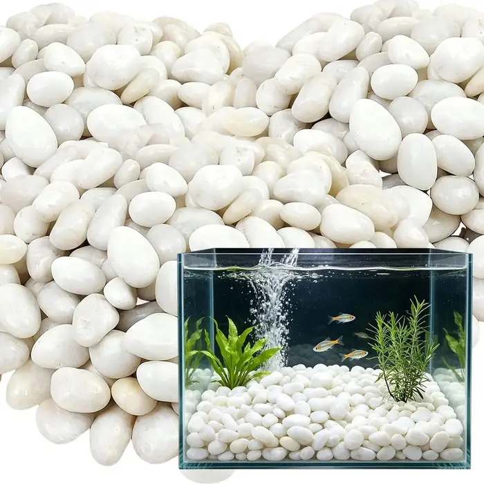Galets naturels blancs hautement polis de 350 g