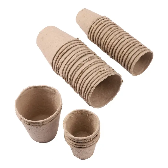 Pots ronds de tourbe de jardin, protection de l'environnement, 20 pièces, 6.2cm, gobelets de démarra