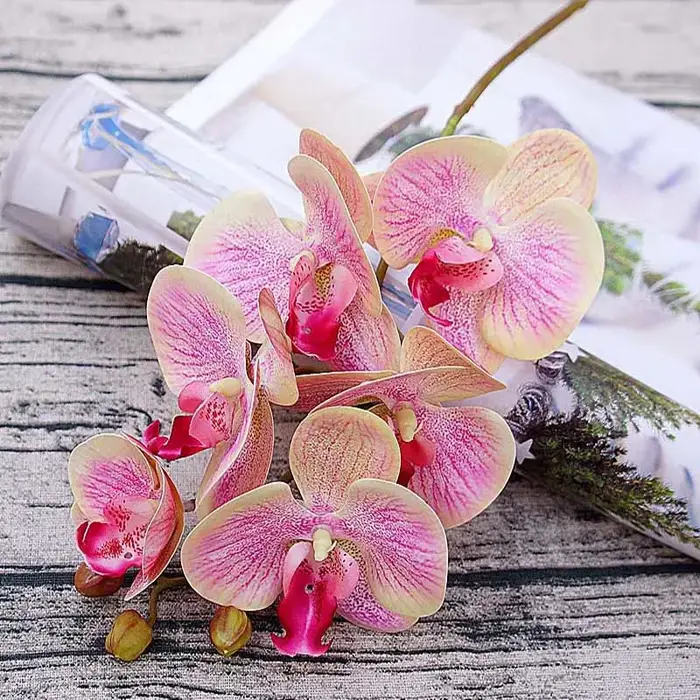 Fleurs artificielles 1 Bundle Papillon Orchidée Accueil Chambre Table Arrangement Décor Mariage Belle Bouquets Fleur Cadeaux De Noël
