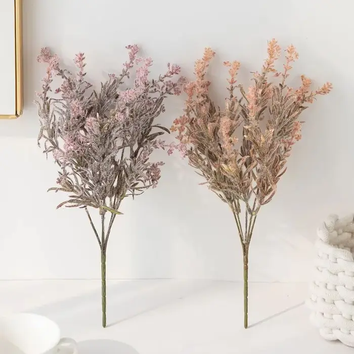 Fleur artificielle plante flocage lavande Bouquet Accueil Vase Table Jardin BRICOLAGE Cadeau Couronne Matériel De