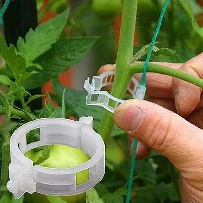 100 pinces de fixation en plastique sécurisées pour plantes