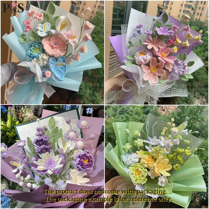 Bouquet de fleurs artificielles au Crochet